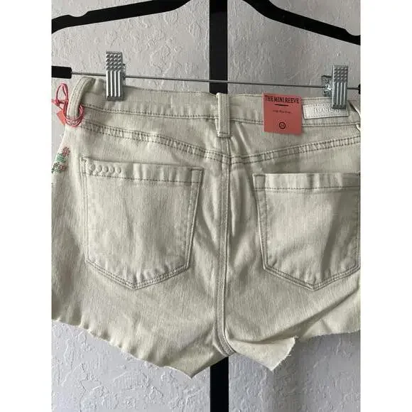 Blank NYC Mini Reeve Distressed Embroidered Denim Shorts -Girls 14 - Picture 3 of 7